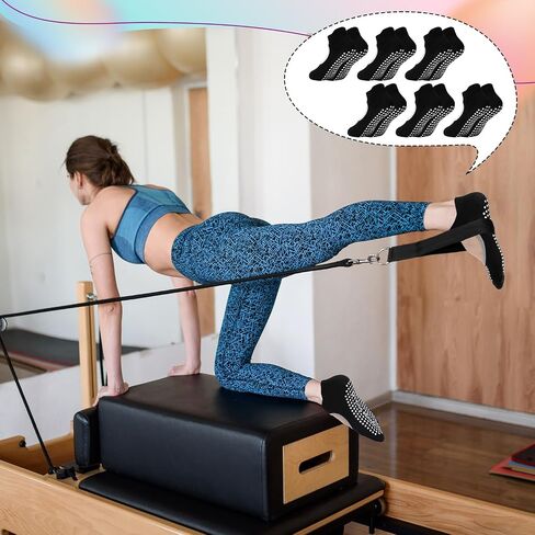 HooLing 12 Pairs Pilates Socks with Grips for Women Non Slip Crew Yoga Socks for Workout Dance Barefoot Yoga Barre Pilates Gifts (Multicolor) in Saudi Arabia