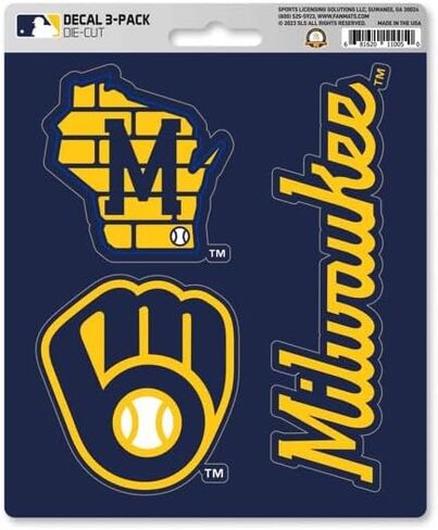 ملصق FANMATS 39328 Milwaukee Brewers، 3 قطع in Saudi Arabia