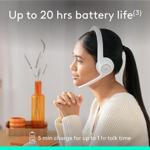 Logitech Zone 300 سماعة Bluetooth اللاسلكية مع ميكروفون لإلغاء الضوضاء ، متوافق مع Windows و Mac و Chrome و Linux و iOS و iPados و Android-Rose (متجدد) in Saudi Arabia