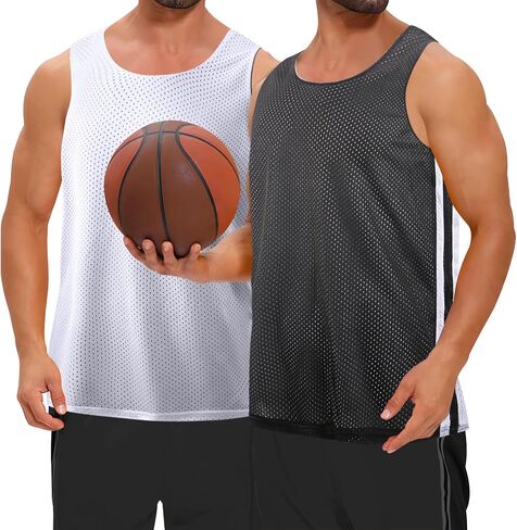 Reversible Men's Mesh Athletic Basketball Jersey Single for Team Scrimmage in Saudi Arabia