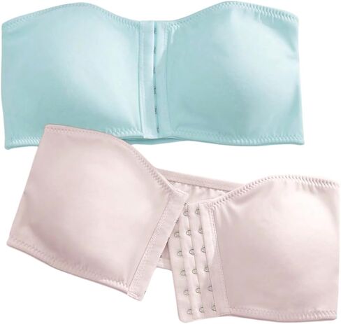 SOLY HUX Women's 2 Piece Bandeau Bra Front Closure Strapless Padded Underwired Bras in Saudi Arabia