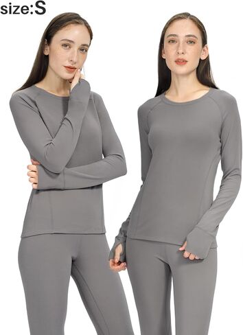 ملابس داخلية حرارية للسيدات، طبقة أساسية طويلة من الجينز للطقس البارد، مجموعات حرارية فائقة النعومة مبطنة بالصوف من الأعلى والأسفل in Kuwait