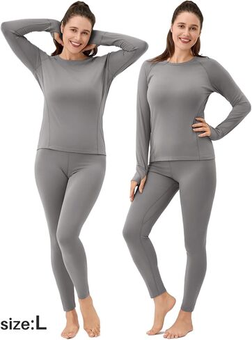 ملابس داخلية حرارية للسيدات، طبقة أساسية طويلة من الجينز للطقس البارد، مجموعات حرارية فائقة النعومة مبطنة بالصوف من الأعلى والأسفل in Kuwait