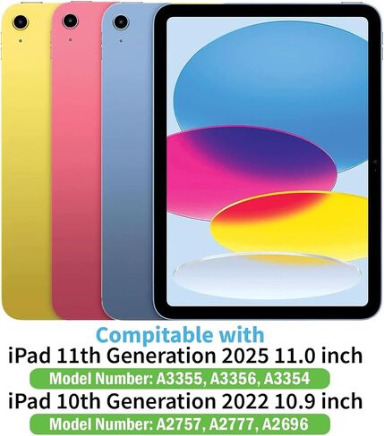 حالة واضحة لـ iPad (A16) الجيل الحادي عشر 11 بوصة 2025 /10 جيل 10.9 بوصة 2022 ، غلاف واقٍ خفيف من الدرجة العسكرية-مصدٍ خلفي ، واضحة ، واضحة ، واضحة ، واضحة ، in Kuwait
