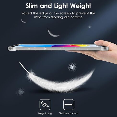 حالة واضحة لـ iPad (A16) الجيل الحادي عشر 11 بوصة 2025 /10 جيل 10.9 بوصة 2022 ، غلاف واقٍ خفيف من الدرجة العسكرية-مصدٍ خلفي ، واضحة ، واضحة ، واضحة ، واضحة ، in Kuwait