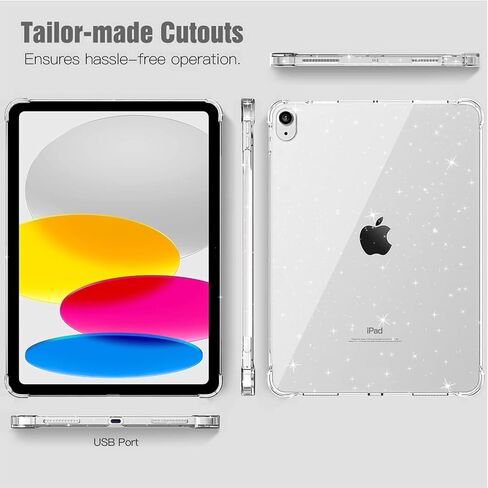حالة واضحة لـ iPad (A16) الجيل الحادي عشر 11 بوصة 2025 /10 جيل 10.9 بوصة 2022 ، غلاف واقٍ خفيف من الدرجة العسكرية-مصدٍ خلفي ، واضحة ، واضحة ، واضحة ، واضحة ، in Kuwait
