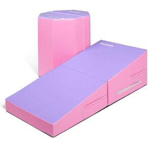 مجموعة الجمباز ماتلادين، بساط مائل مقاس 48 بوصة × 24 بوصة × 14 بوصة ومدرب هبوط على شكل مهارة مثمن مقاس 24 بوصة × 26 بوصة in Kuwait