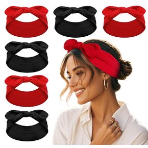 عصابات رأس Bandana ToBeffect للنساء بوهو على طراز Paisley Print - عصابات رأس القوس المرنة لشعر المرأة غير المنزلق - رؤساء عريضين مع أقواس عتيقة ، وملحقات الشعر ذات الشعر اللطيف 6 حزمة in Kuwait