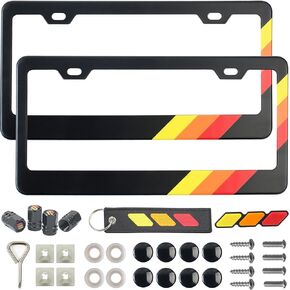 2Pcs 3-Color Aluminum License Plate Frame Kit, Compatible with Toyota Vehicle Truck Trailer SUV (with 35 Accessories in 9 Types) in Kuwait