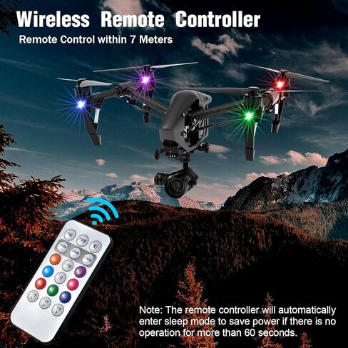 4PCS Wireless LED Lights with Remote Control, Upgraded 4LEDs 8 Colors, Interior Underglow Anti Collision Warning Strobe Light for Car Motorcycle Bike Drone Aircraft in Saudi Arabia