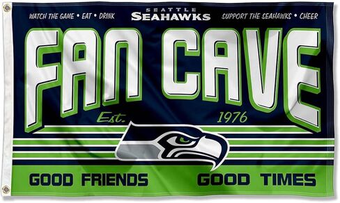 Seattle Seahawks Fan Man Cave Banner Flag in Saudi Arabia