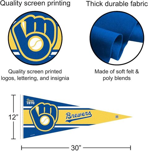 Brewers Retro Vintage Throwback Full Size Pennant Flag in Saudi Arabia