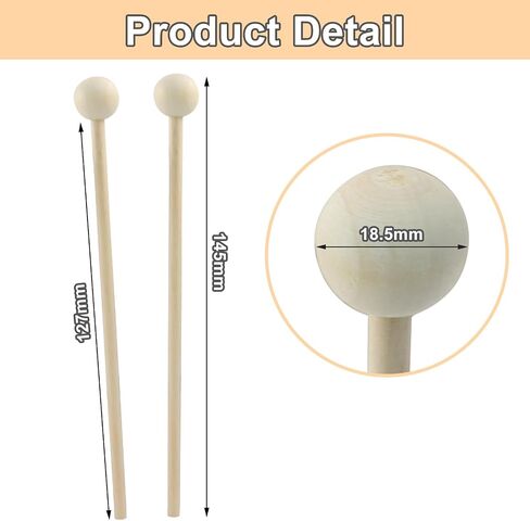20Pcs Wooden Xylophone Sticks Wood Xylophone Mallets Toddlers, Glockenspiel Mallets Bell Mallets Percussion in Saudi Arabia