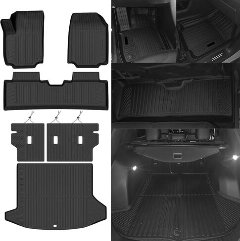 All Weather Floor Mats & Trunk Mat & Backrest Mats for 2009-2017 Chevy Traverse/2008-2017 Buick Enclave 7 Seat/2 Row Bucket Seat(Captain's Chairs) in Saudi Arabia