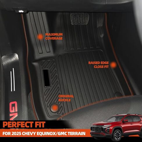 All Weather Floor Mats & Trunk Mat & Backrest Mats for 2009-2017 Chevy Traverse/2008-2017 Buick Enclave 7 Seat/2 Row Bucket Seat(Captain's Chairs) in Saudi Arabia