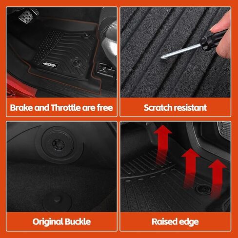 All Weather Floor Mats & Trunk Mat & Backrest Mats for 2009-2017 Chevy Traverse/2008-2017 Buick Enclave 7 Seat/2 Row Bucket Seat(Captain's Chairs) in Saudi Arabia