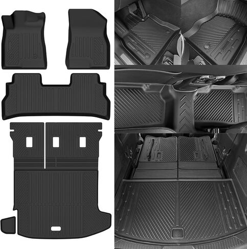 All Weather Floor Mats & Trunk Mat & Backrest Mats for 2009-2017 Chevy Traverse/2008-2017 Buick Enclave 7 Seat/2 Row Bucket Seat(Captain's Chairs) in Saudi Arabia