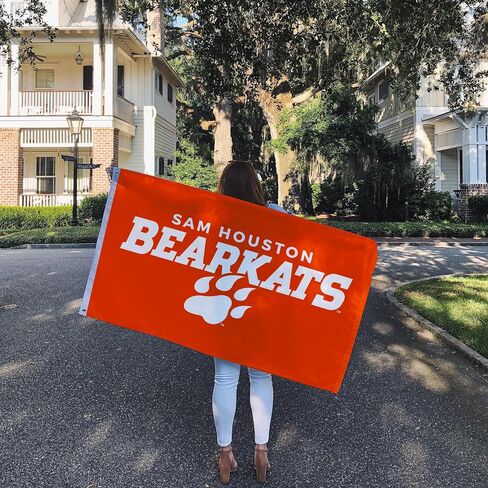 علم جامعة ولاية هيوستن صبار الصحراء SHSU - لافتة Bearkats مقاس 3 × 5 أقدام، قماش متين للاستخدام الداخلي/الخارجي، تصميم بوليستر 100% (النمط 4a) in Saudi Arabia
