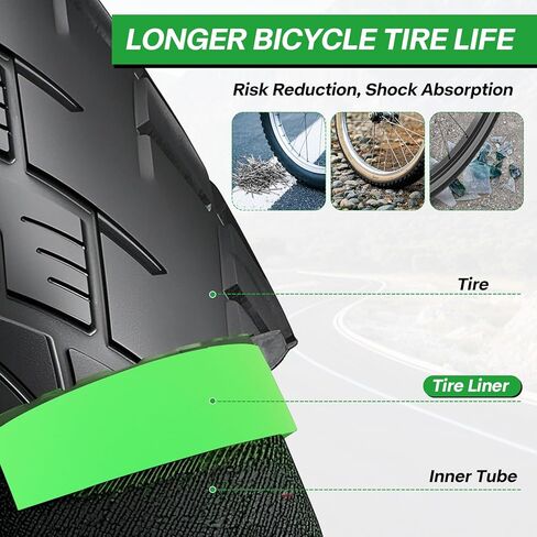 بطانة إطار دراجة BWSHLF ذاتية اللصق 700C تحمي الأنبوب الداخلي، بطانة إطار دراجة جبلية مقاومة للثقب متوافقة مع بطانة الأنبوب الداخلي لدراجة الطريق 12 بوصة 16 بوصة 18 بوصة 20 بوصة 24 بوصة 26 بوصة 27.5 بوصة 29 بوصة in Kuwait