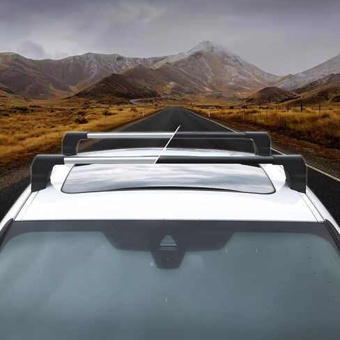 OMAC Roof Rack Cross Bars Carrier Aluminium fits Mazda 3 Sedan 2010-2013 Black 2 Pcs Anti-Theft for Travel Kayak Canoe Surf Ski Snowboard Camping in Saudi Arabia