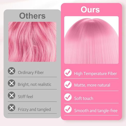 MEEZY 1Pcs Purple Short Bob Wigs Straight Hair with Flat Bangs Heart Sunglasses for Women, Colorful Funny Cosplay Party Neon Wig Synthetic Natural As Real Carnival Halloween Costume in Kuwait