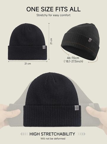 TRENDOUX Wool Beanie for Men Women: Knit Cuffed Beanie Unisex Stocking Cap Soft Daily Winter Hat Skull Cap in Saudi Arabia
