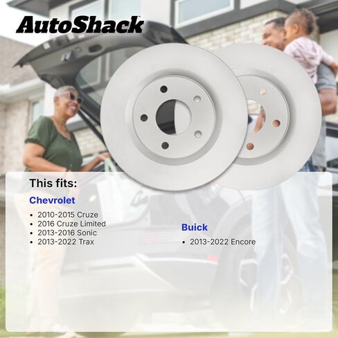AutoShack Brake Rotors Rear Brake Rotor Replacement Kit for 2011-2015 Chevrolet Cruze 2013-2016 Sonic 2013-2022 Trax 2016 Cruze Limited 2013-2022 Buick Encore 1.4L 1.8L 2.0L AWD FWD R65201PR in Saudi Arabia