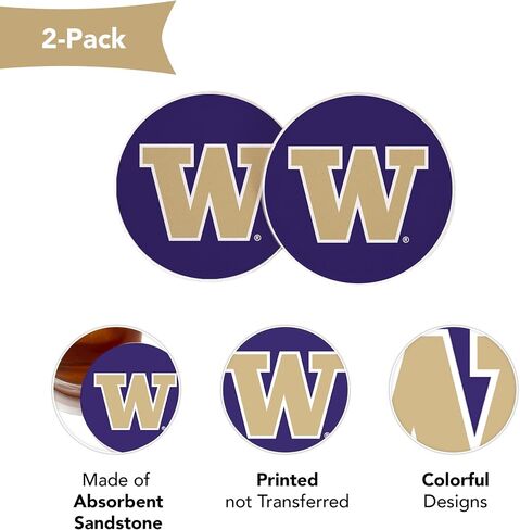 مجموعة منتجات مرخصة من Desert Cactus University of Washington Car Accessories UW Huskies ماصة من الحجر الرملي (التصميم A) in Saudi Arabia