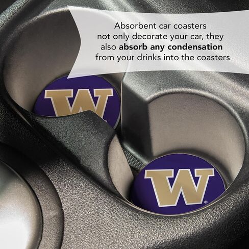 مجموعة منتجات مرخصة من Desert Cactus University of Washington Car Accessories UW Huskies ماصة من الحجر الرملي (التصميم A) in Saudi Arabia