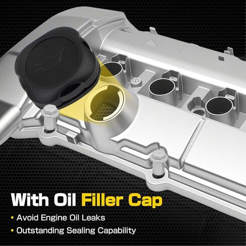 Upgrade Aluminum Engine Valve Cover Gasket Kit Compatible with BMW E60 E70 E82 E83 E84 E89 E90 E92 125i 128i 130i 325i 328i 525i 528i 530i X1 X3 X5 Z4 2006-2013 Cylinder Head Cover Replace 11127552281 in Kuwait