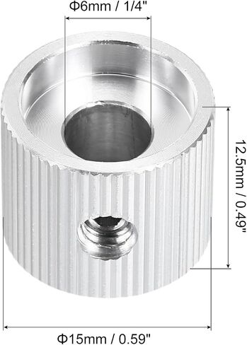 MECCANIXITY 8 قطع من مقابض قياس الجهد الألومنيوم، 1/4 بوصة (6 مم) IDx1/2 (12.5 مم) ODx5/8 (16 مم) ارتفاع مقابض التحكم في درجة الصوت العالمية للجيتار، الجهير، المؤشر البيضاوي، فضي ساطع in Saudi Arabia
