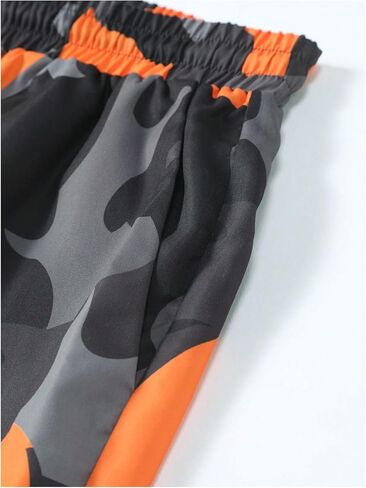 WDIRARA MEN'S BIG and TALL OND 2 Outfits Letter Camo Print Short Sleeve Tracksuit Shorts Sets in Kuwait