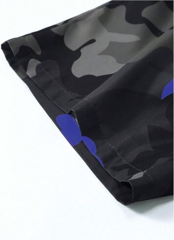 WDIRARA MEN'S BIG and TALL OND 2 Outfits Letter Camo Print Short Sleeve Tracksuit Shorts Sets in Kuwait