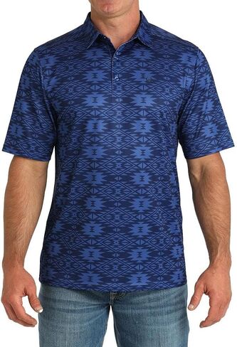 Cinch Arenaflex Navy Aztec Polo in Saudi Arabia