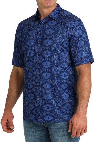 Cinch Arenaflex Navy Aztec Polo in Saudi Arabia