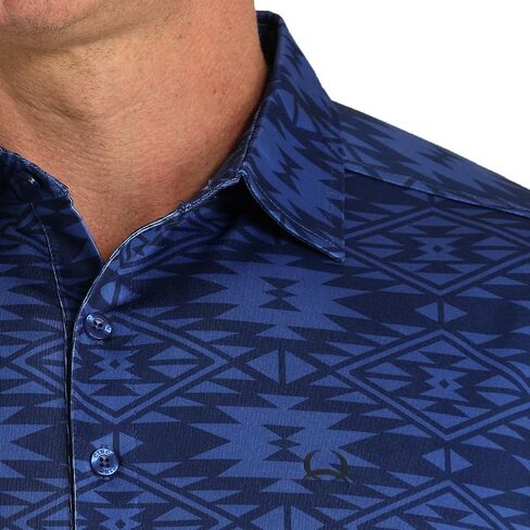 Cinch Arenaflex Navy Aztec Polo in Saudi Arabia