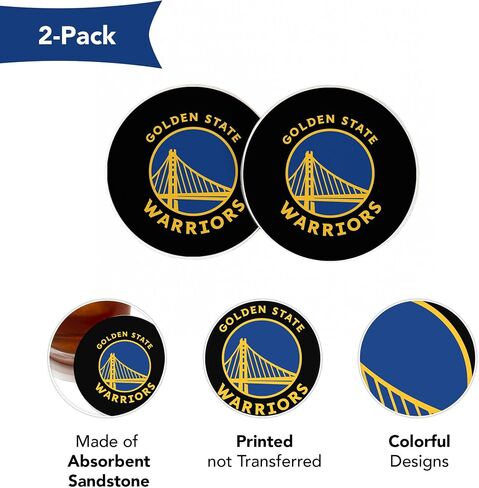 مجموعة منتجات مرخصة من Desert Cactus Golden State Warriors لملحقات السيارات NBA لدوري كرة السلة من الحجر الرملي الماص، مكونة من قطعتين (قاعدة السيارة A) in Saudi Arabia