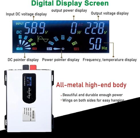 5000W Wave GENT PULE POWER REVERTER 12V 24V 48V 60V 72V DC TO 110V 220V AC الجهد مع شاشة LCD ، للمنزل/RV/TRACK/CAM/CHESSING/SOLAR ، 72V5000WW in Kuwait