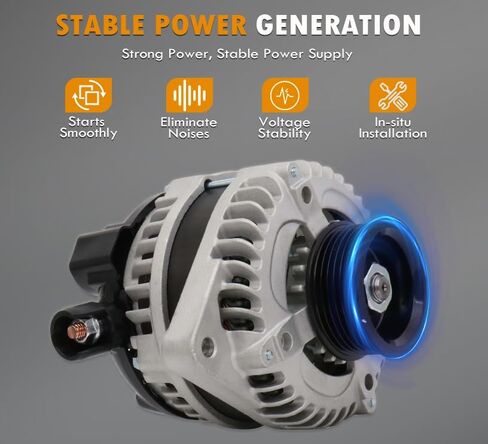 المولد المتوافق مع Jeep Cherokee 2014-2019 ، Compass ، Renegade & Chrysler 200 & Ram Promaster City & Fiat 500x ، 2.4L ، 12V 160A 6-Grove Decoupler Pulley ، استبدل# 56029624ab in Kuwait