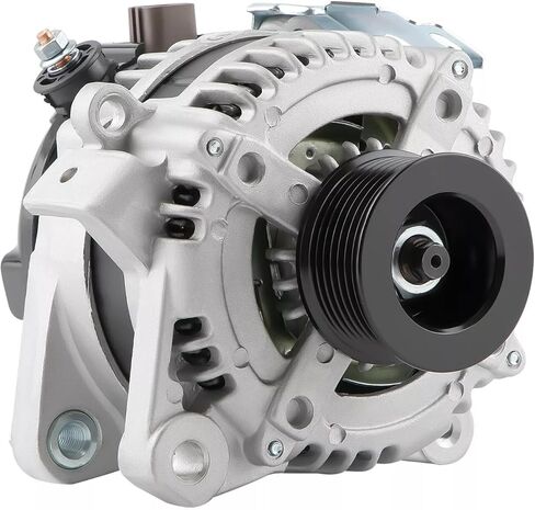 Alternator Compatible with Jeep Cherokee 2014-2019, Compass, Renegade & Chrysler 200 & Ram ProMaster City & Fiat 500X, 2.4L, 12V 160A 6-Groove Decoupler Pulley Clockwise, Replace# 56029624AB in Kuwait
