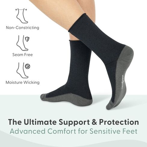 Orthofeet Non-Binding Non-Constrictive Circulation Seam Free Casual Dress Socks, 3 Pack in Saudi Arabia