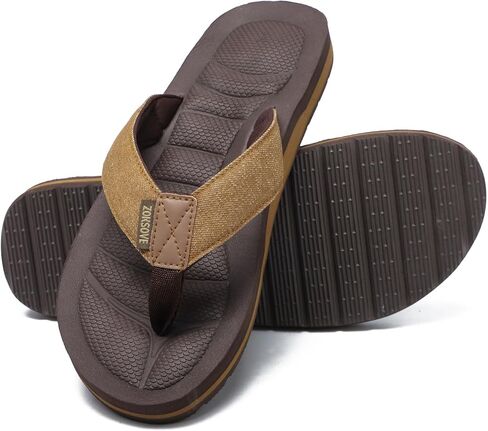 Flip Flip Flops Canvas Thong Sandals Arch Arch Support Beach Slippers-Semory Foam Foam مقاومة للماء in Saudi Arabia