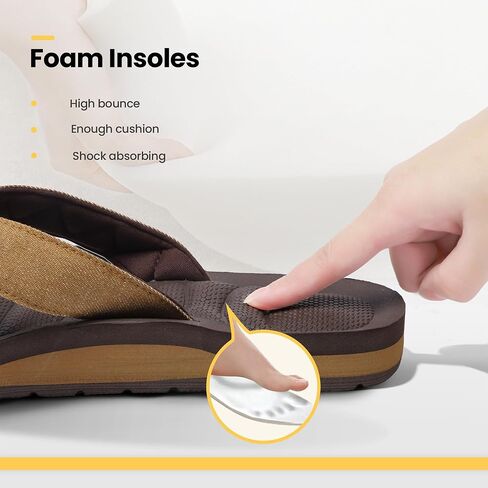 Flip Flip Flops Canvas Thong Sandals Arch Arch Support Beach Slippers-Semory Foam Foam مقاومة للماء in Saudi Arabia