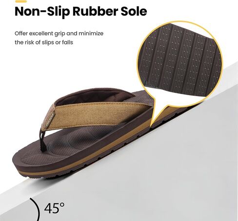 Flip Flip Flops Canvas Thong Sandals Arch Arch Support Beach Slippers-Semory Foam Foam مقاومة للماء in Saudi Arabia
