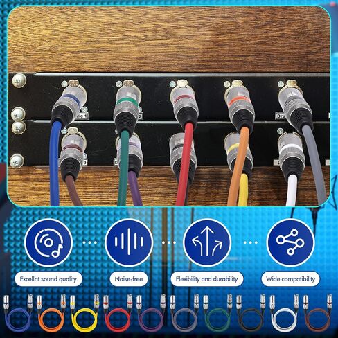 20 قطعة كابل ميكروفون XLR بطول 3 أقدام و3 دبابيس XLR متوازن ذكر إلى أنثى كابل ميكروفون نحاسي خالي من الأكسجين (OFC) سلك ميكروفون لخلاط الميكروفون واستوديو التسجيل وأنظمة السماعات، متعدد الألوان in Saudi Arabia