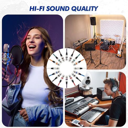 20 قطعة كابل ميكروفون XLR بطول 3 أقدام و3 دبابيس XLR متوازن ذكر إلى أنثى كابل ميكروفون نحاسي خالي من الأكسجين (OFC) سلك ميكروفون لخلاط الميكروفون واستوديو التسجيل وأنظمة السماعات، متعدد الألوان in Saudi Arabia
