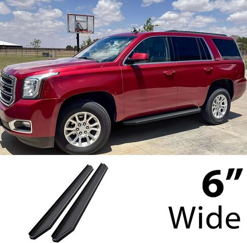 HD Ridez Running لوحات متوافقة مع Chevy Suburban GMC Yukon XL 2005-2020 (استبعاد Z71 Hybrid) و Avalanche 03-13 دون الكسوة الجري 6 "Silver Nerf Bar Side Side Bars in Saudi Arabia