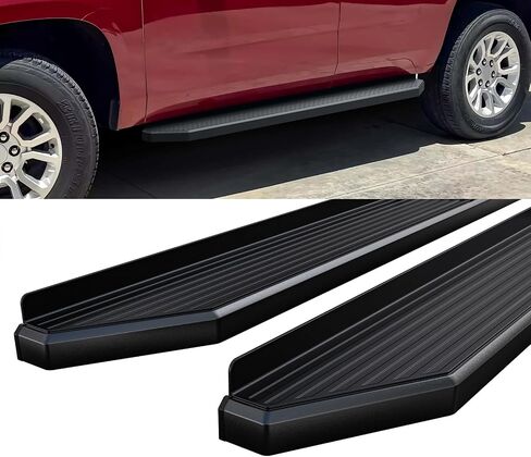 HD Ridez Running لوحات متوافقة مع Chevy Suburban GMC Yukon XL 2005-2020 (استبعاد Z71 Hybrid) و Avalanche 03-13 دون الكسوة الجري 6 "Silver Nerf Bar Side Side Bars in Saudi Arabia