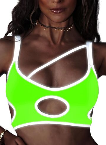 قمة رافحة للنساء - مهرجان قطع الخزان مستقبلي قميص Underboob Sexy Bikini Bra Through in Kuwait