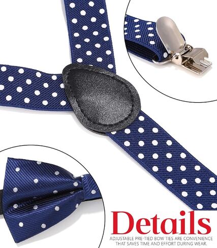 kakaco bow tie and argenders for men polka dot bowties costume in Kuwait